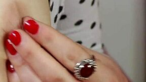 She strips the corset but keeps thigh highs heels bending for deep pussy pounding