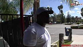 Skinny ebony slut with small tits picked up by bbc