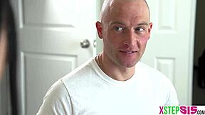 horny stepsister jazmin luv crushes hard on new stepbrother's dick