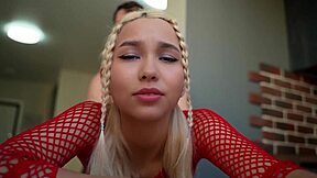 wanna see hot blonde fucked hard in red?
