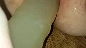 i squat on huge dildo fucking till i cum hard pov