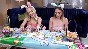 kyler quinn and bff braylin bailey share easter cock threesome