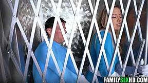 Stepdad and Stepbrother Destroy Stepdaughter in Wild Costumed Threesome!