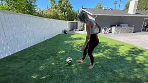 sexy soccer milf andi avalon visits neighbor jmac, rips clothes for rough outdoor doggystyle on big cock and balls