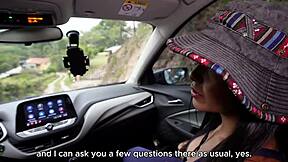 young camila henao got hidden cammed in car 🍑🚗 deepthroat doggystyle cowgirl with jean paul's monster cock part 1