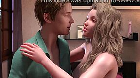 a young guy with huge cock rubs blonde teen pussy then fucks her thighs full game in bio