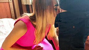 fucked my classmate in pink dress doggy till she came
