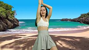 she's shaking ass on beach no panties flashing pussy