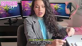 brazilian boss maia guides your joi jerk in her office panties tease