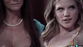 Syren de Mer eats teen Nikki Sweet's pussy as hubby watches