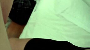 stepsister bounces on cock riding wildly then takes doggystyle pounding on bed