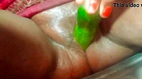 Chubby Indian Wife Fucked by Cucumber on Ranch