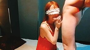 Sis In Red Sexy Lingerie Squeezes Cum From Brother's Cock Amateur Homemade