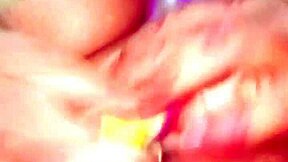 horny asian teen stuffs brinjal deep in pussy for messy orgasm