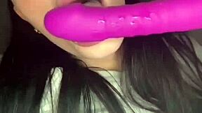 horny british girl's solo toy play