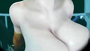 big breast loba rubs bald pussy while morrigan shakes tits and blackfire fingers stepsis